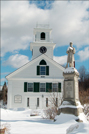 Bennington, NH - Church and Monument - Winter